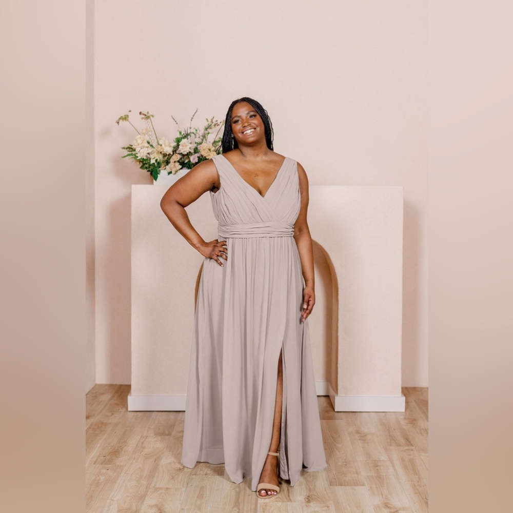 Revelry Taupe Bridesmaid Wedding Dress